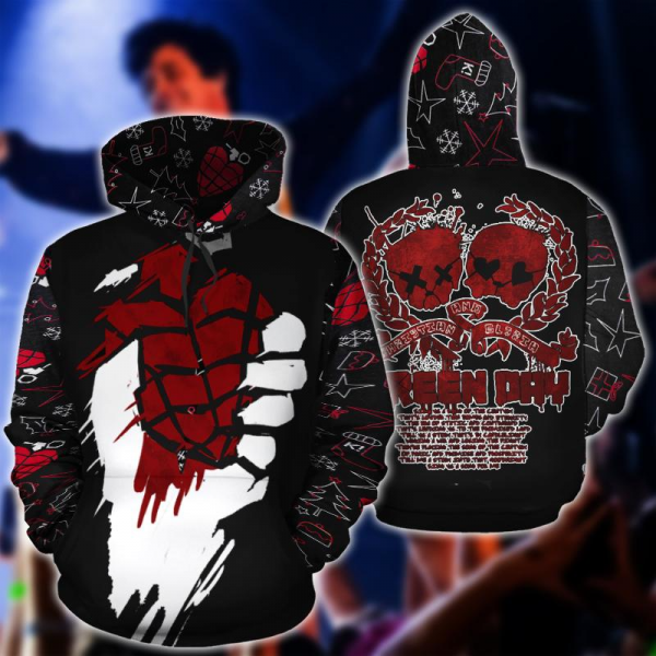 Green Day 3D All Over Printed Unisex Hoodie S-5Xl Gift