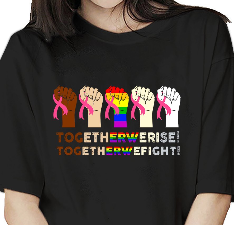 Together We Rise Together We Fight  Lgbt Pride Cotton T-Shirt