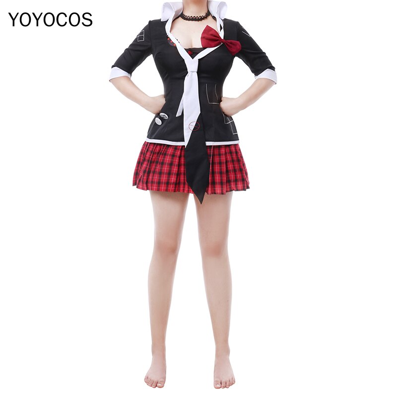 YOYOCOS Danganronpa Cosplay Enoshima Junko Cosplay Costumes Halloween Costume Anime Uniform Set Necktie Cute School Uniform alx