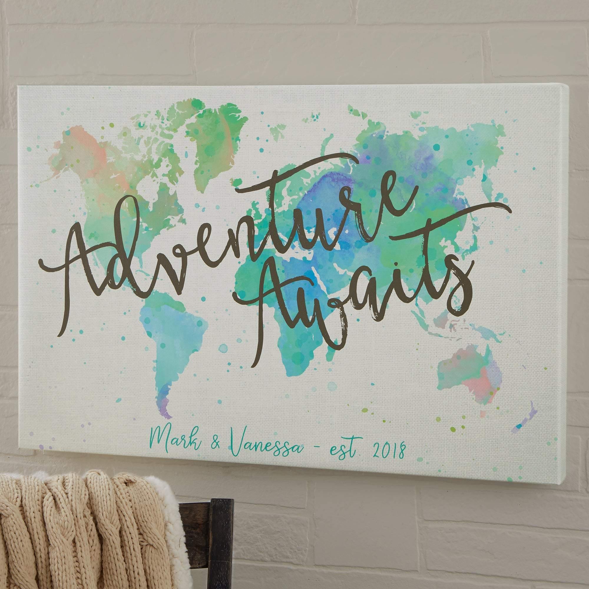 [Personalized Name & Date] The Adventure Jouney – Perfect Gift Idea For Family, Gift For Mother’S Day, Gift For Home Decor, Best Idea Gift – Matte Canvas, Wall Art, Canvas Prints