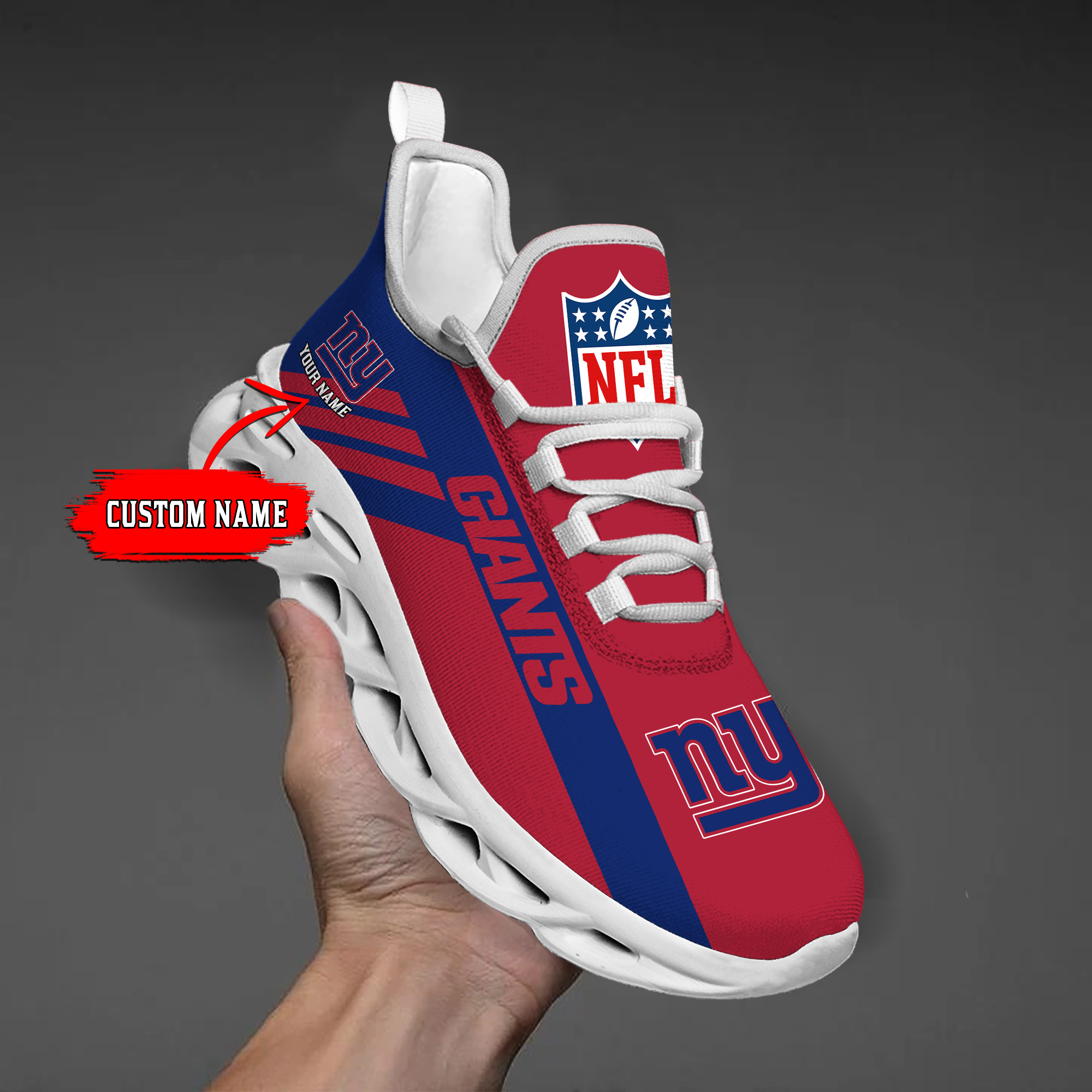 Custom Name-New York Giants-Personalize Max Soul Shoes Sport Sneakers M16 And Baseball Jersey Shirt