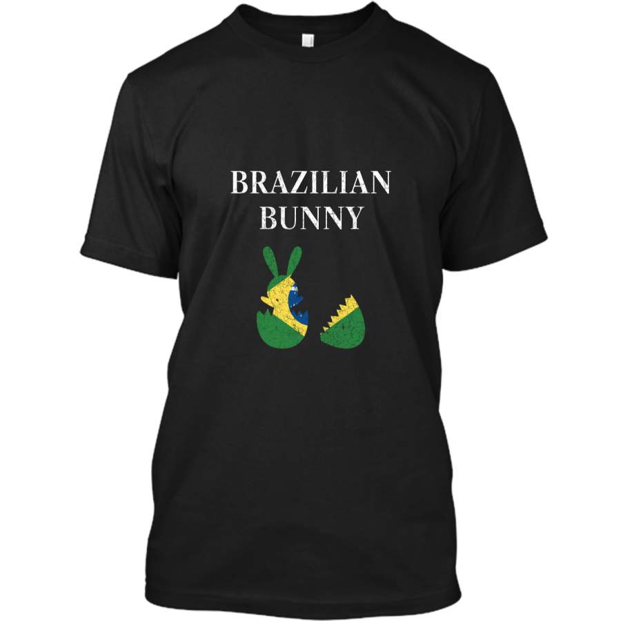 Brazilian Bunny Brazil Flag Easter Distressed Premium Shirt Custom Ultra Cotton