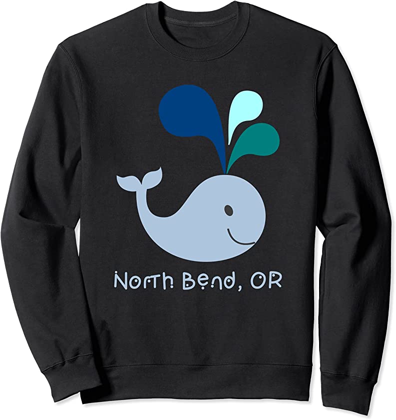 North Bend Oregon Cute Whale Lover Cartoon Sweatshirt