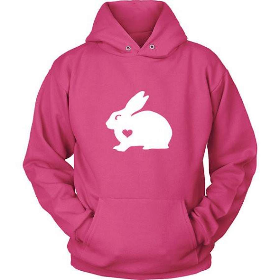 Bunny Lover Hug Your Bunny Women’s & Men’s Unisex Casual Pink Pullover Hoodie