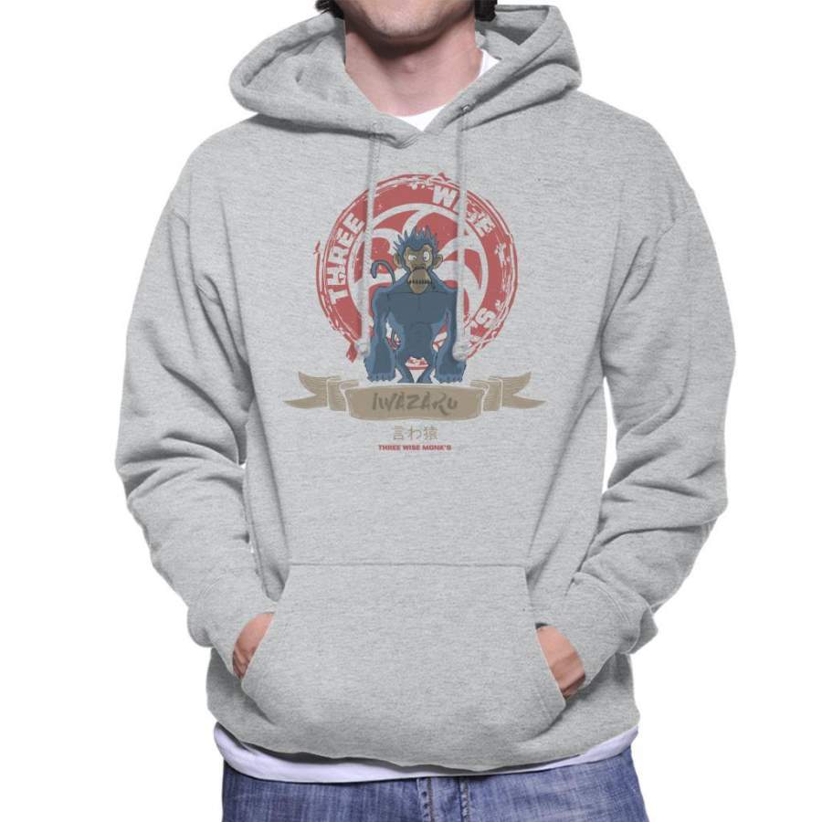 Three Wise Monkeys Iwazaru Men’s Hooded Sweatshirt