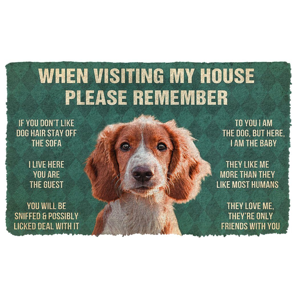 Gearhumans  GearHuman 3D Please Remember Irish Red and White Setter Dogs House Rules Doormat