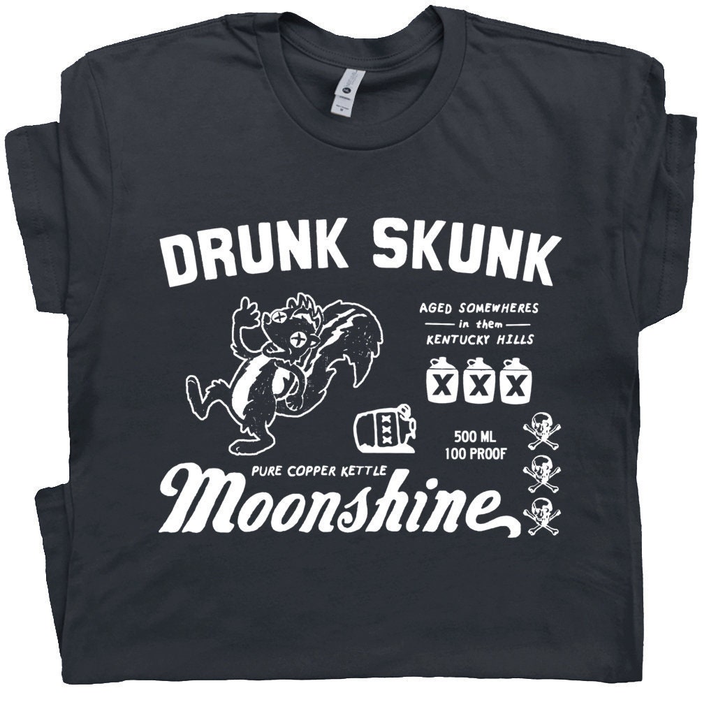 Moonshine T Shirt Funny Drinking Shirt Cool Liquor Logo Graphic Shirt Redneck Tee Vintage Alcohol Shirts Kentucky Bourbon Scotch Whisky