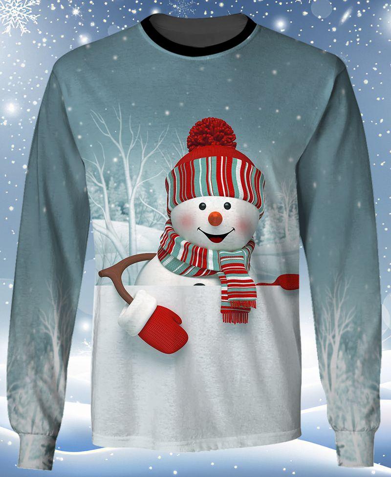 Cute Snowman Design Gift For Christmas Holiday 3D Sweatshirt