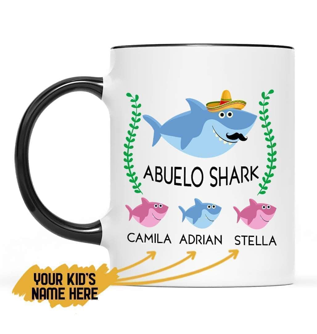 Abuelo Shark Accent Mug,Gift For Mexican Dad, Mexican Father’S Day Gifts, Padre Gifts