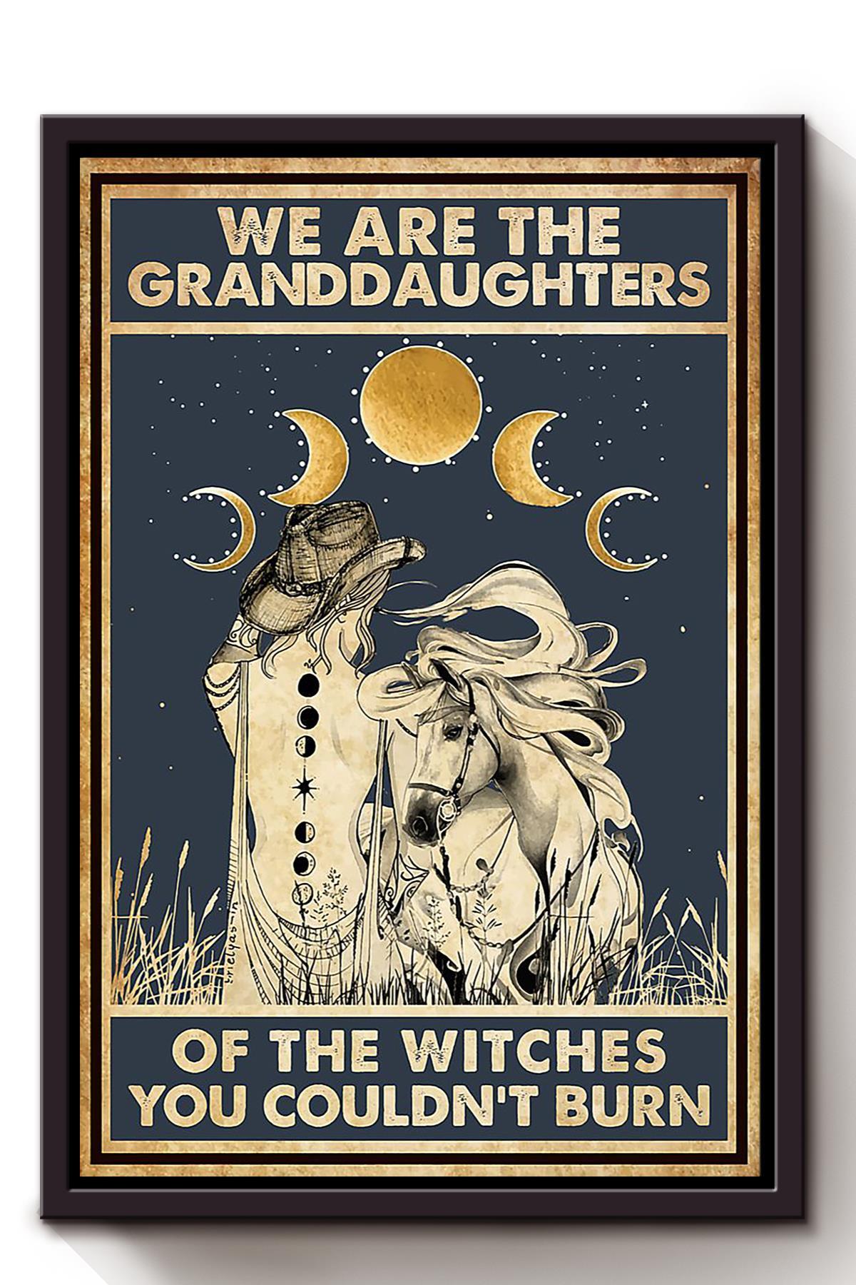 We Are Granddaughter Witch Cowgirl Halloween Canvas And Poster, Canvas Prints, My Poster Wall, Canvas Wall Art, Wall Decor Visual Art, Halloween Gift, Happy Halloween