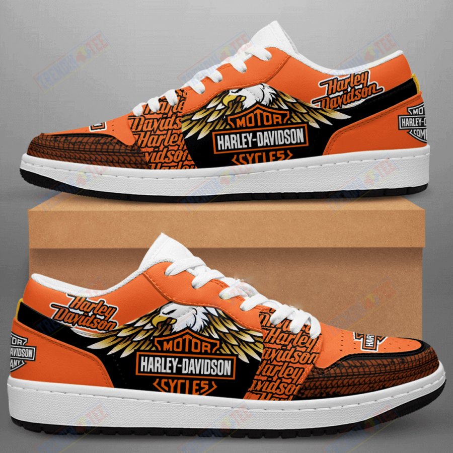 Harley Davidson Sneakers Mens Womens Footwear Motorcycle Riding Lovers Custom Print Air Jordan Low Top Shoes TDT239