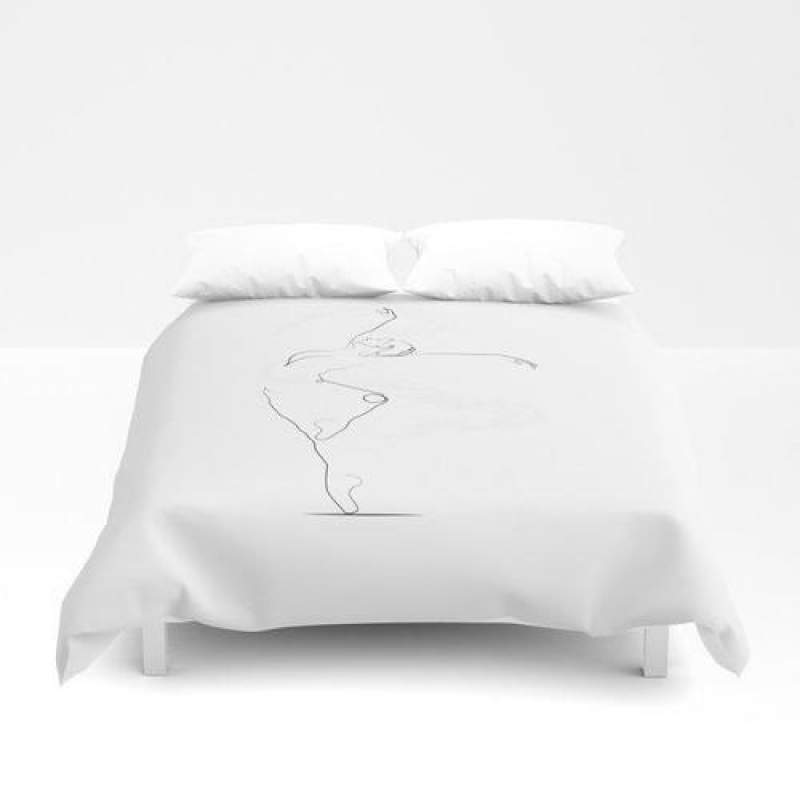 Unfurl’, Dancer Line Drawing Duvet Cover Bedding Set