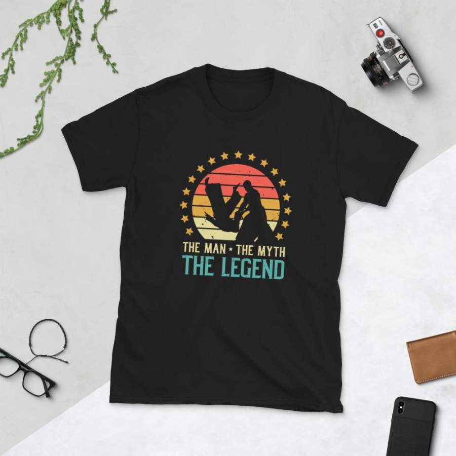 The Man The Myth The Legend Aikido T-Shirt Men Vintage Japanese Martial Arts Graphic Sensei Shirt Father’s Day Gift S-3XL Unisex Tee