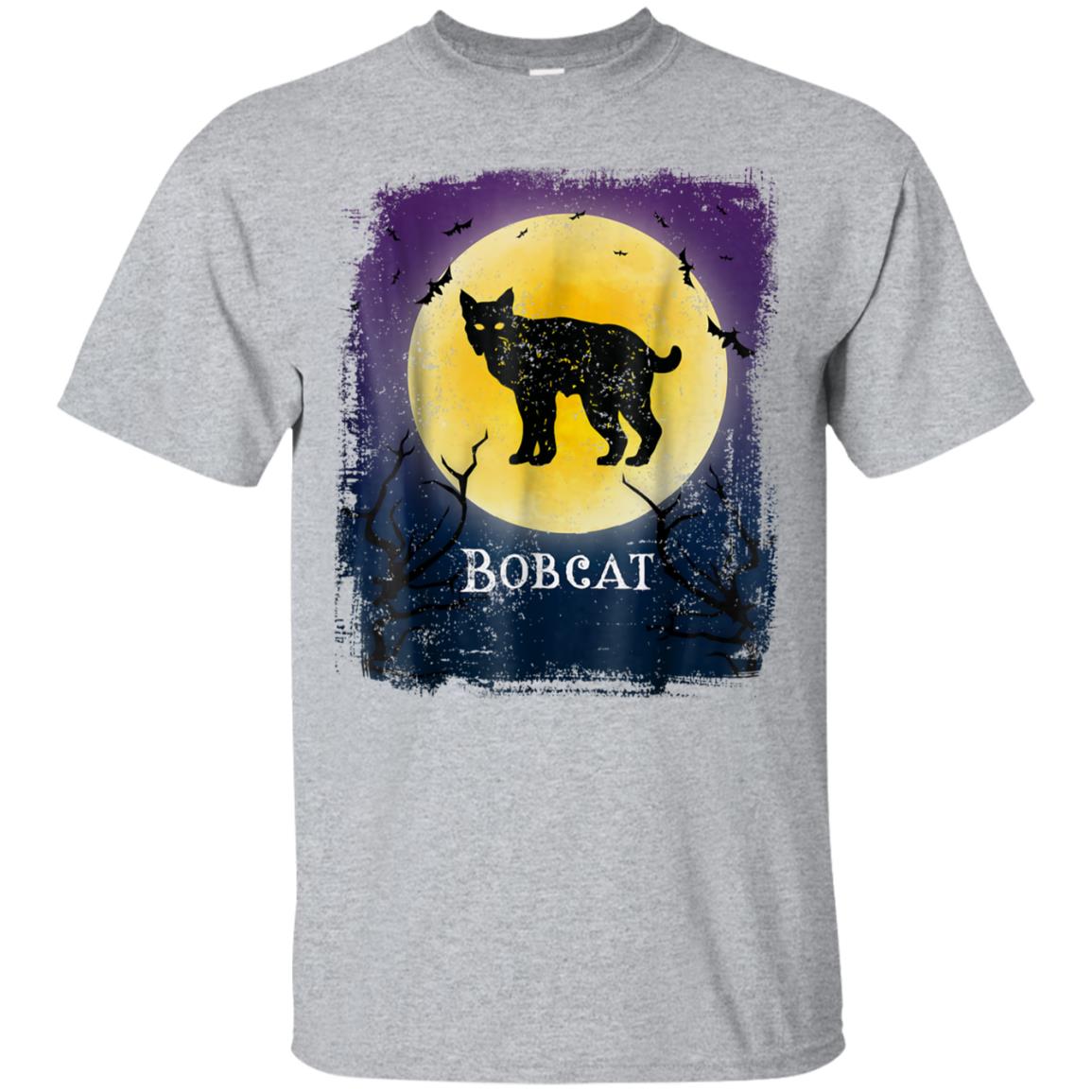 Bobcat Lynx Halloween Shirt Vintage Moon Bats Tee