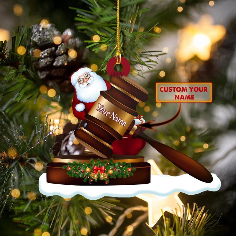 Personalized Judge’S Gavel Jury Custom Christmas Ornament