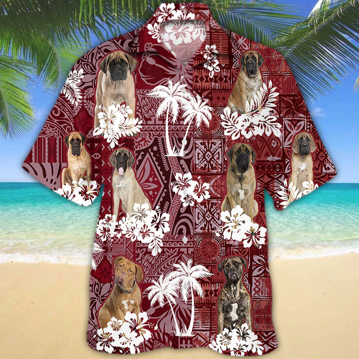 English Mastiff Red Hawaii Gift For Dog Lover Animal Summer Shirts Ha89971