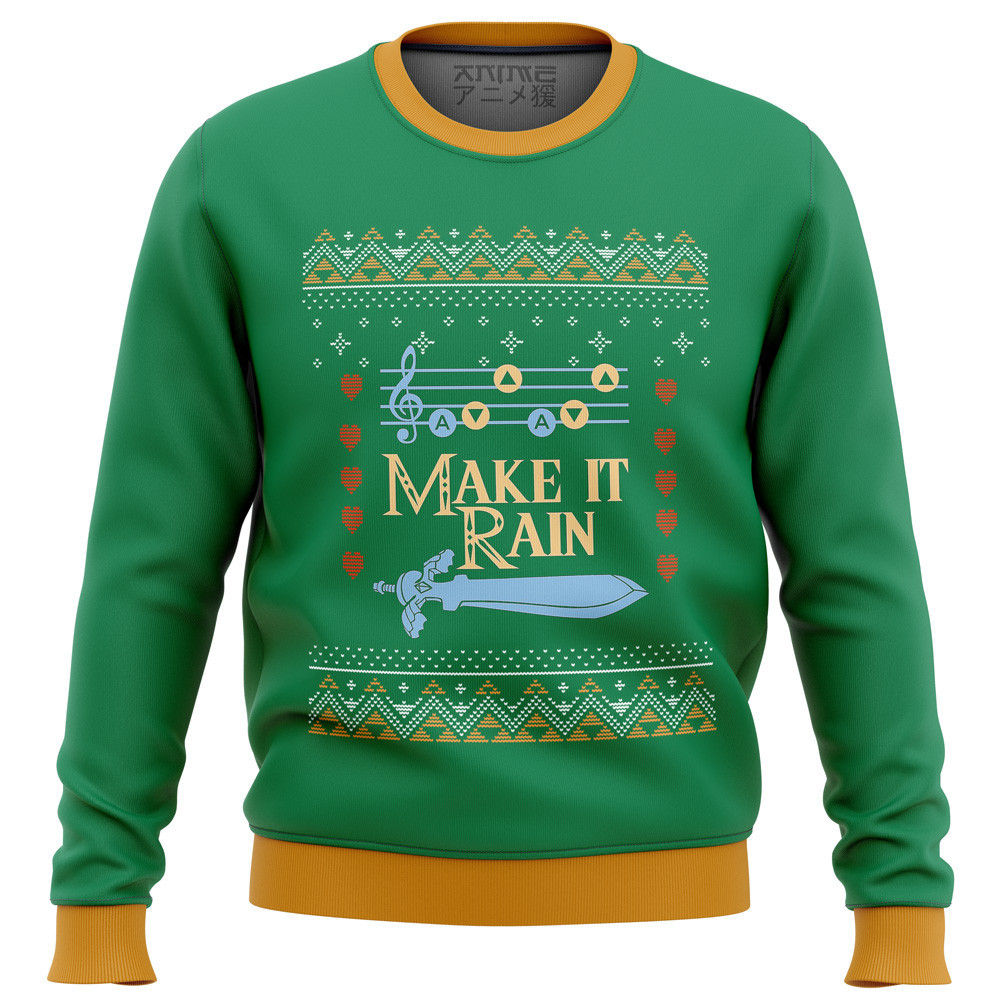 Zelda Make It Rain Ugly Christmas Sweater