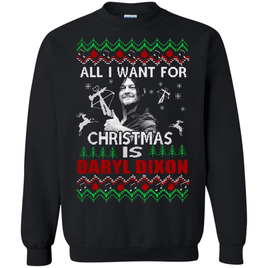 AGR All I Want For Christmas Is Daryl Dixon The Walking Dead Sweatshirt