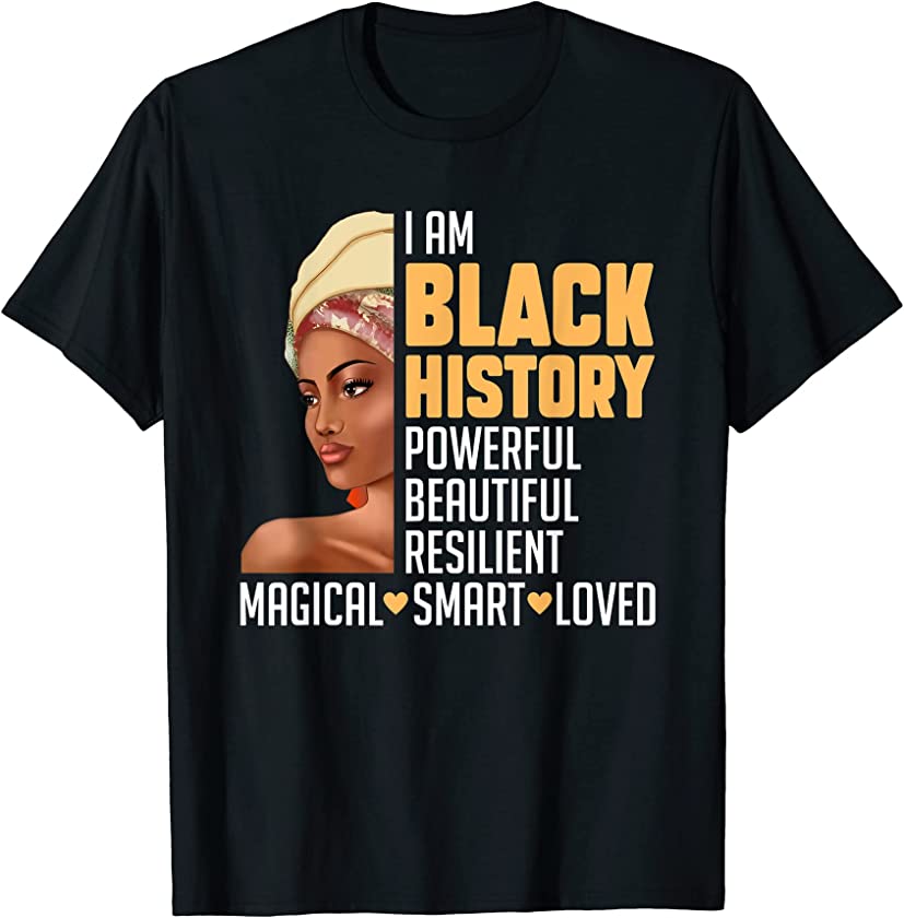 Black History Month Woman Girl Melanin African Equality USA T-Shirt