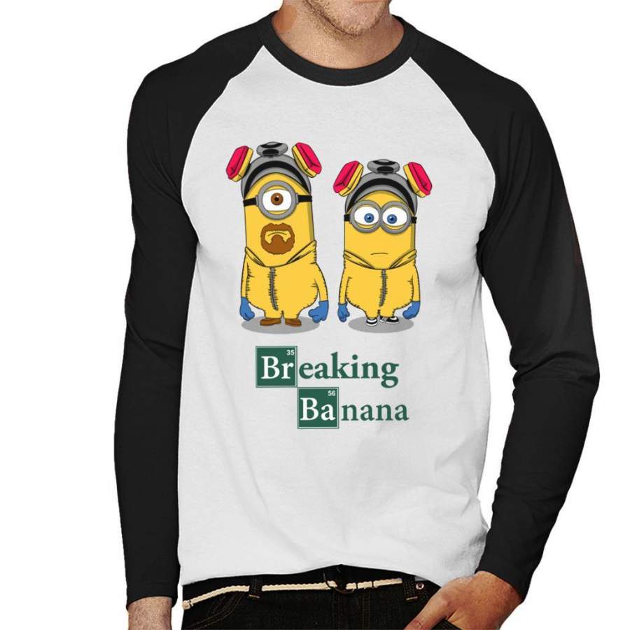 Breaking Bad Banana Minions Men’s Baseball Long Sleeved T-Shirt