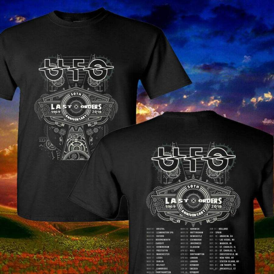 Michael Schenker UFO Last Orders 50th Anniversary Tour 2019 Black Cotton Reprint T-Shirt