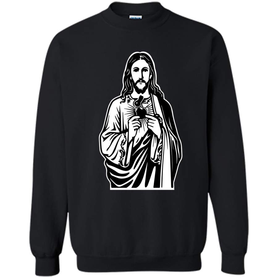 Jesus Bunny Easter T-shirt Printed Crewneck Pullover Sweatshirt 8 oz