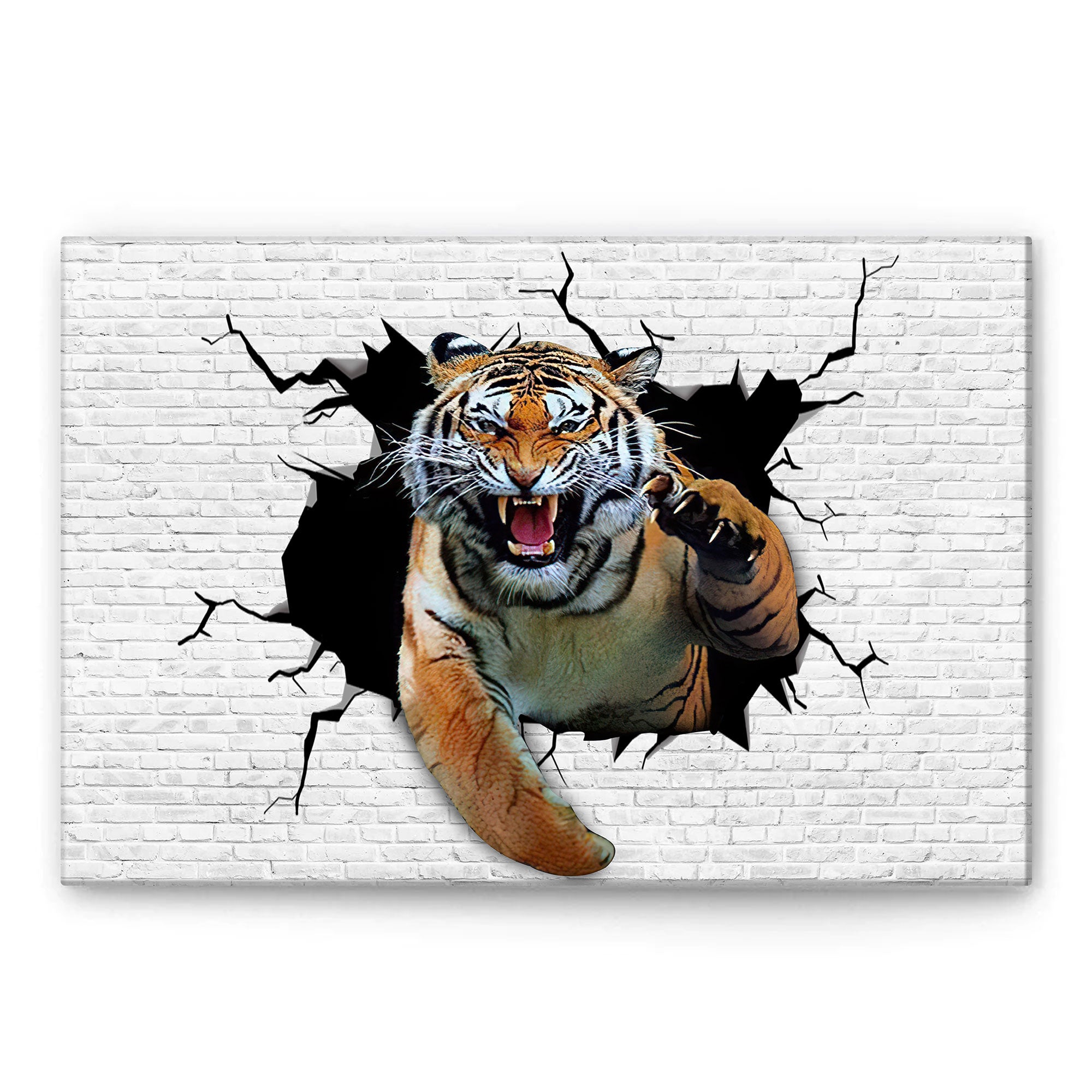 Tiger Poster & Canvas, Tiger Crack Wall Art, Home Decor