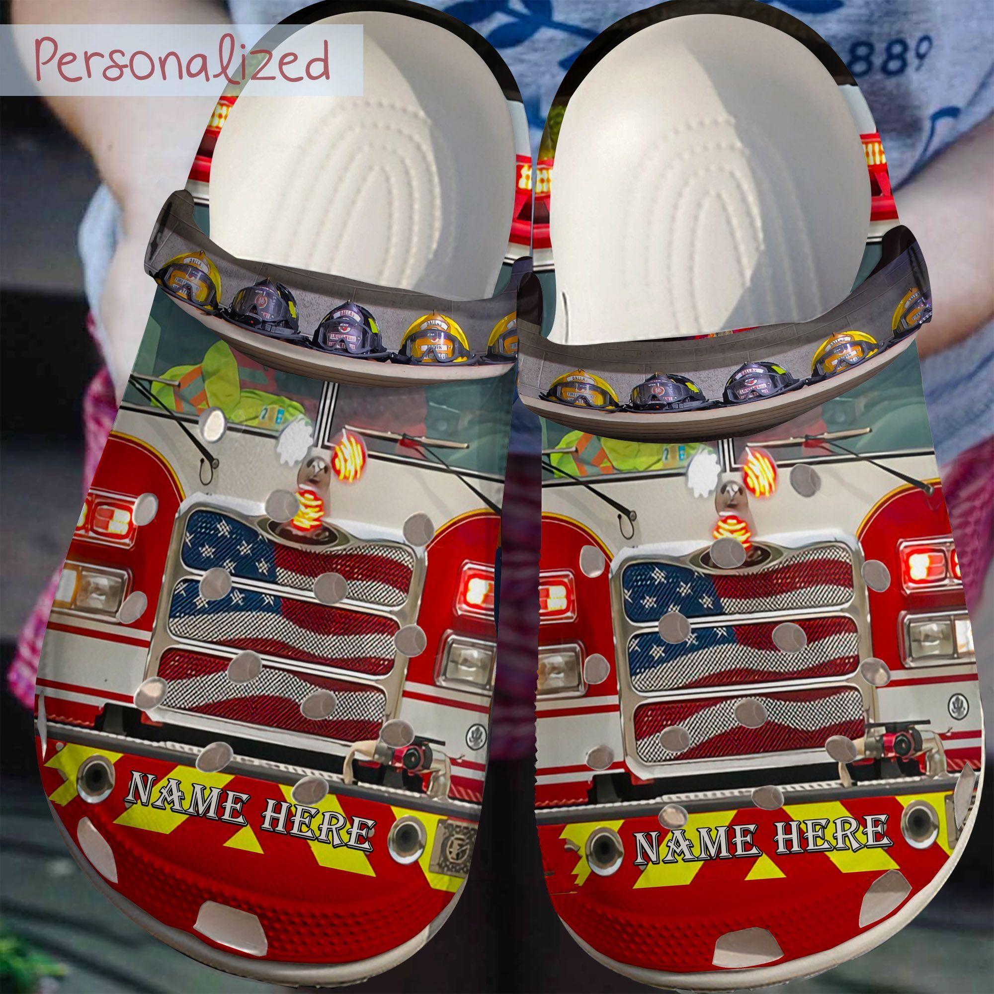 Firefighter Clog Personalized Firetruck Clogs Clogband Clog