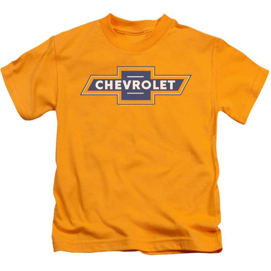 Chevrolet Blue And Gold Vintage Bowtie Kid’s T-Shirt (Ages 4-7)