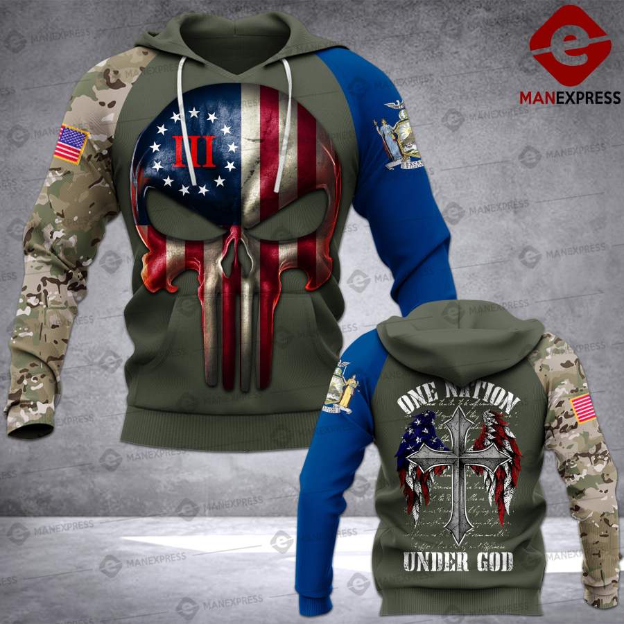 New York Three percenter-One Nations Under God 3D printed Hoodie/TShirt NQA