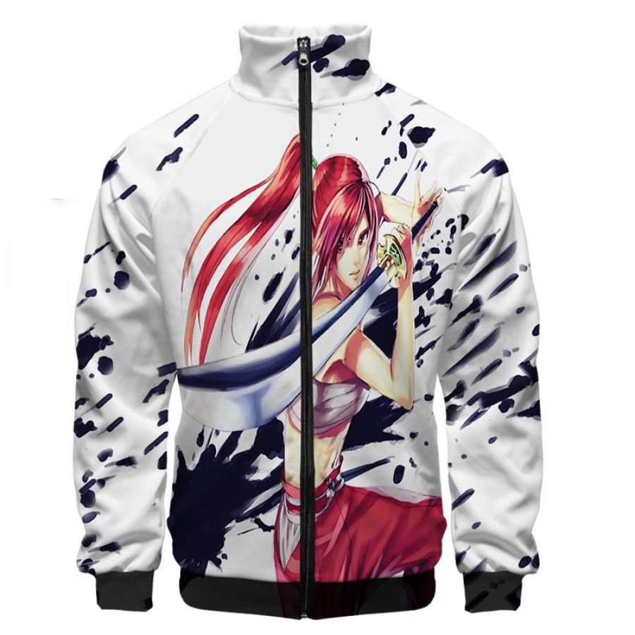 Erza Scarlet  Clear Heart Clothing Embossed Ink  Zip Up Sweatshirt Jacket