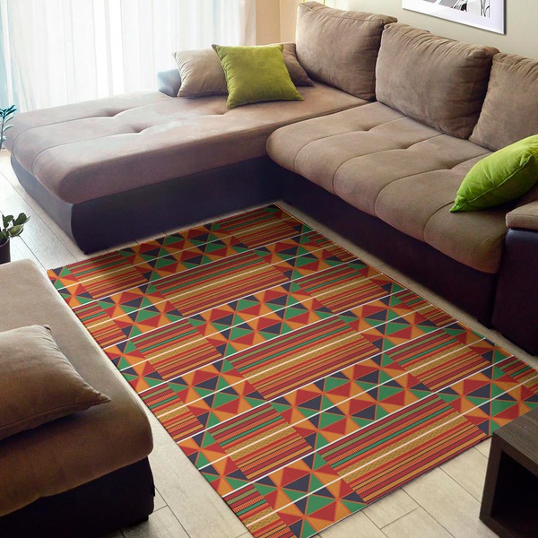 Kente Pattern Print Area Rug