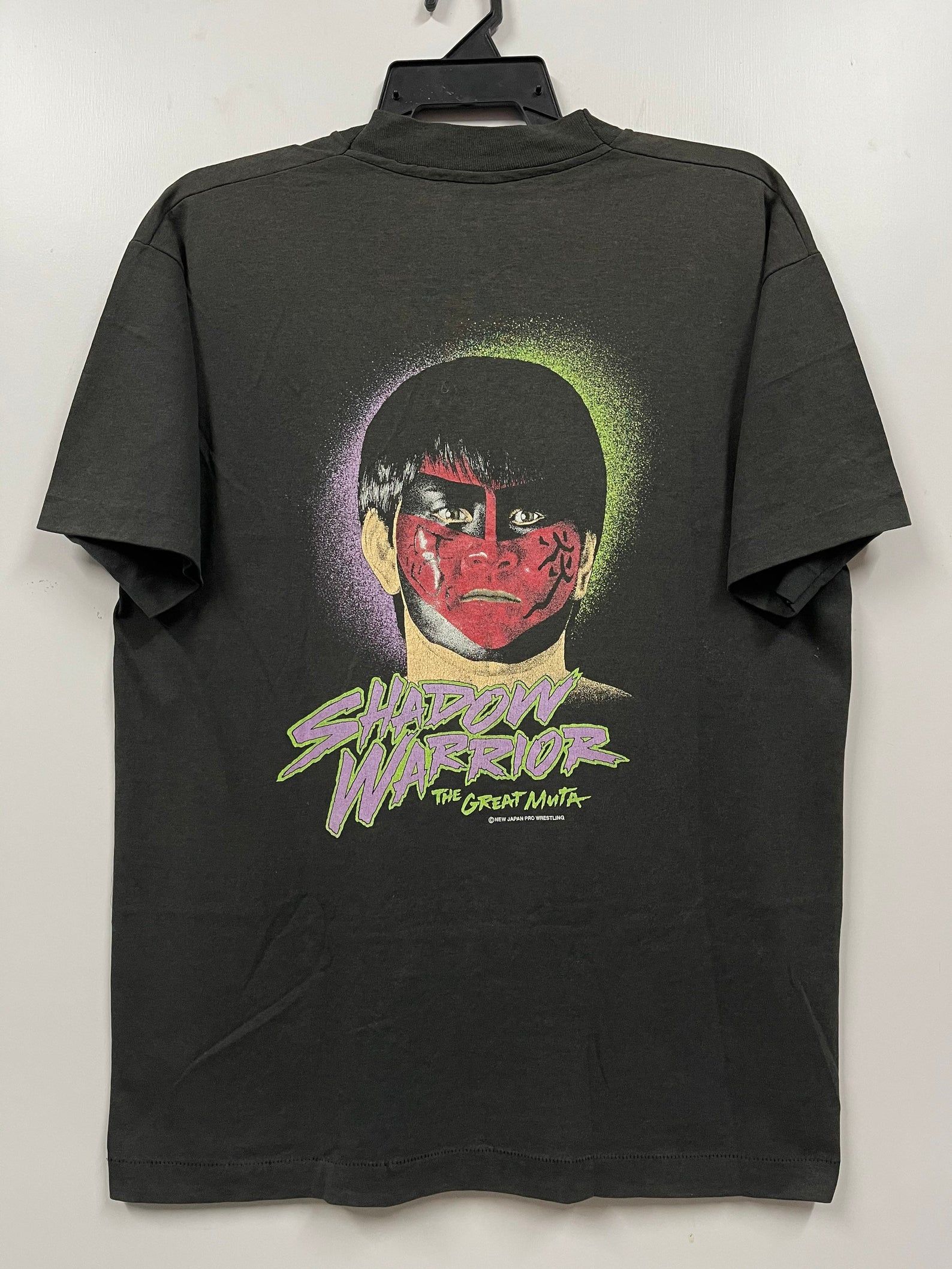 Vintage 90S The Great Muta Shadow Warrior New Japan Pro Wrestling Single Stitch Shirt