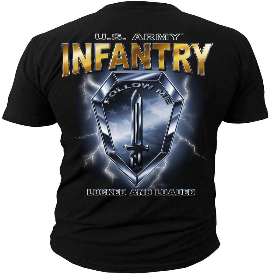 Men’s Army T-Shirt – US Army Infantry Fashion Printing Short Sleeve Tshirt