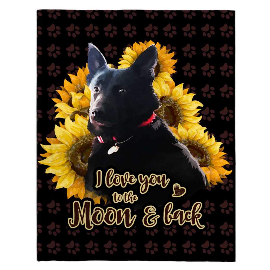 Dog Blanket Gift For    Dog Lovers Love You To The Moon And Back