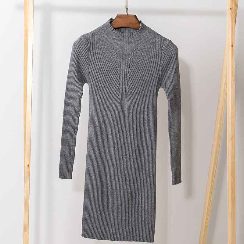 White Winter Women Warm Sweater Dresses Soft Long Sleeve Slim Bodycon Warm Casual Dress Sexy Mini Knitted Autumn Dress alx