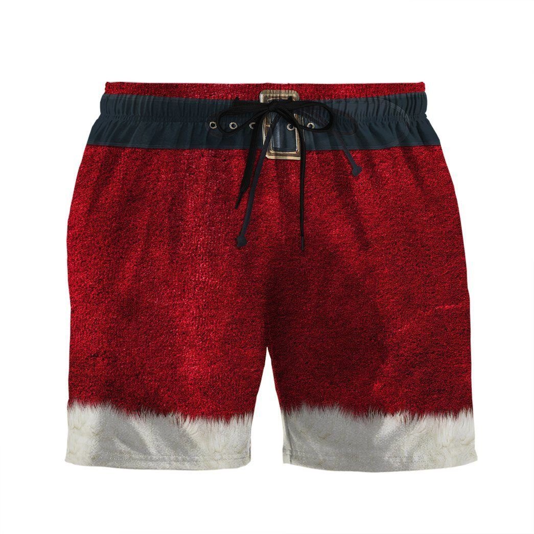 Flowermoonz 3D Santa Claus Custom Beach Short Swim Trunk