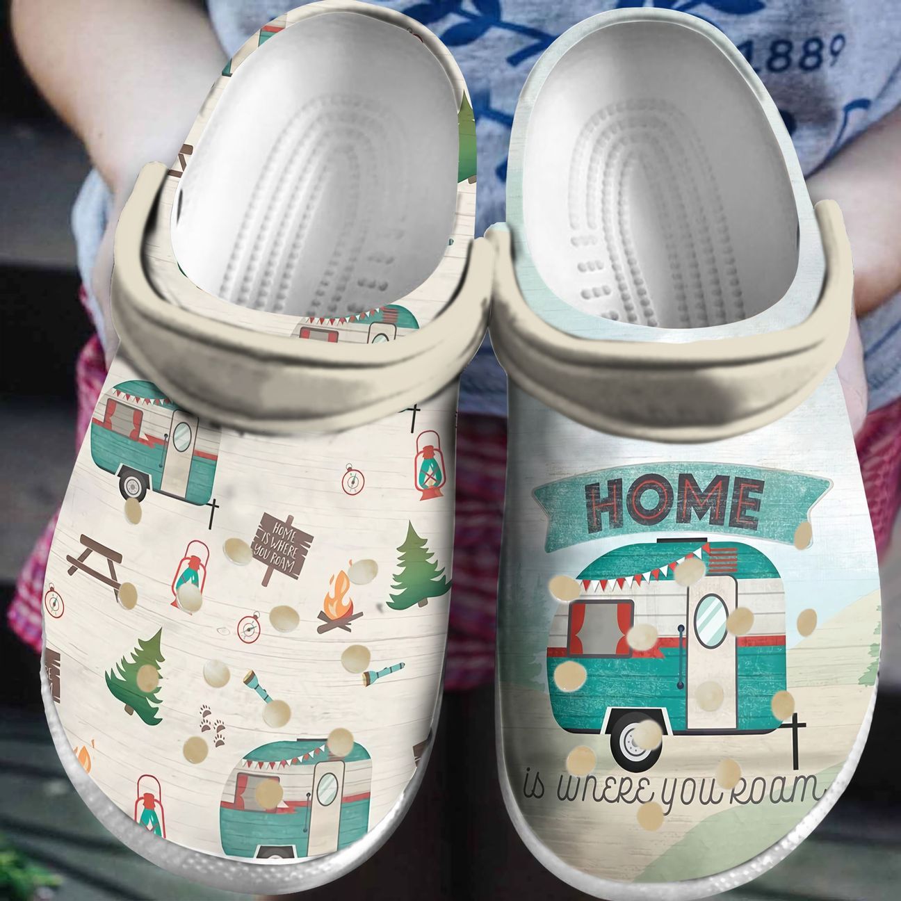 Camping Personalized Clog, Custom Name, Text, Color, Number Fashion Style For Women, Men, Kid, Print 3D Home Is Where You Roam