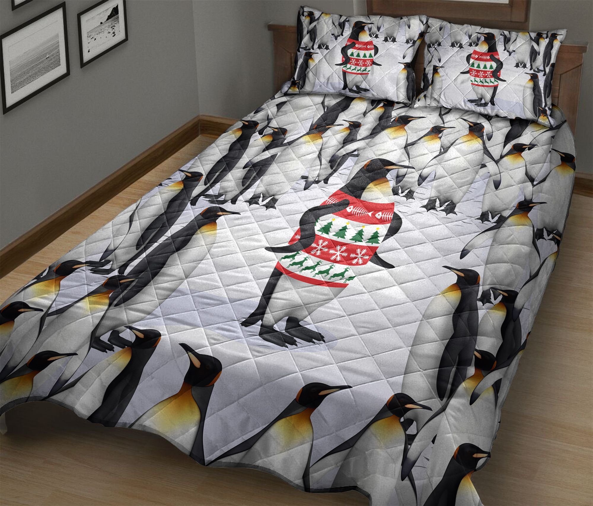 Happy Christmas To All Penguin G51113 – Quilt Bedding Set