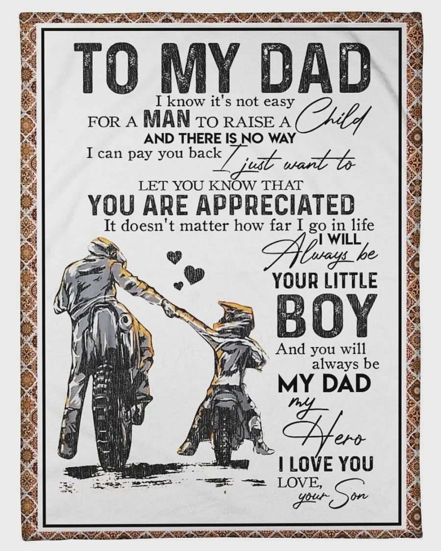 To My Dad Motorcycle Fro Son You Are Appreciated Gift For Birthday Gift For Fathers Day Home Decor Fleece Blanket AADRW AKCHIN