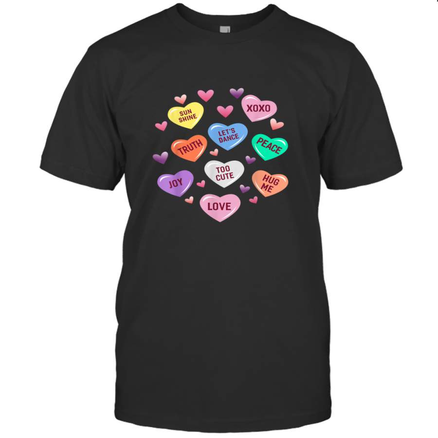 Valentine s Day Heart Candy Design For Men Woman Kids T shirt