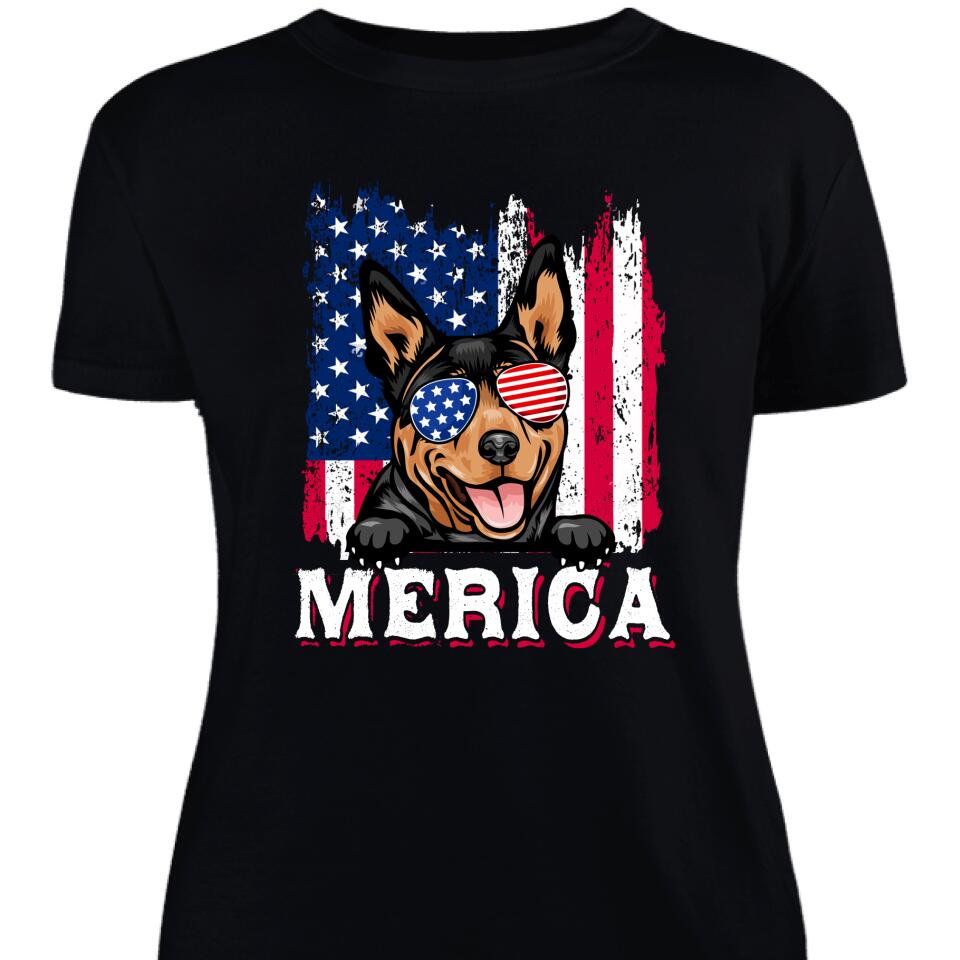 Personalized Merica With Dog America Women Shirt, Gift For Dog Lover – Trending Personalized