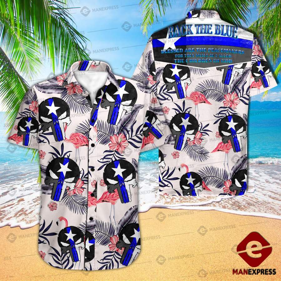 Texas Blue Line Back The Hawaiian Shirt Ha10080