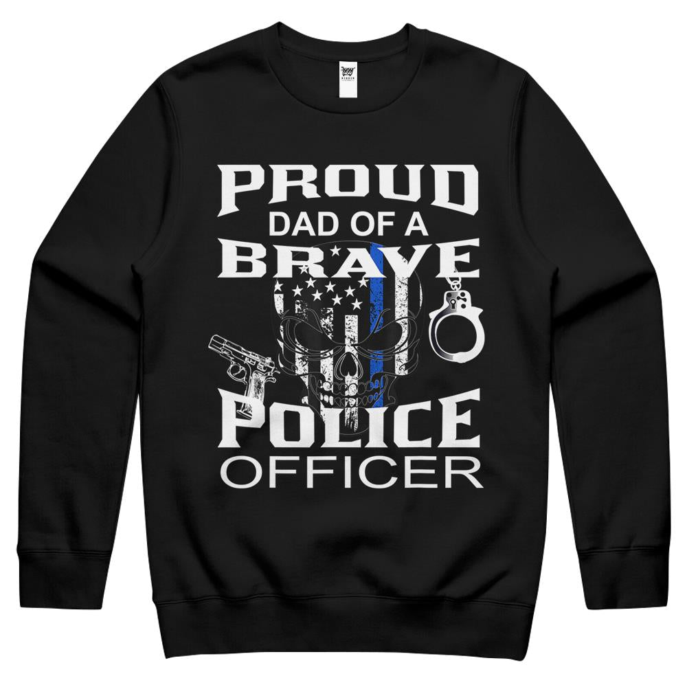 Proud Father Of Police Officer Crewneck Sweatshirt