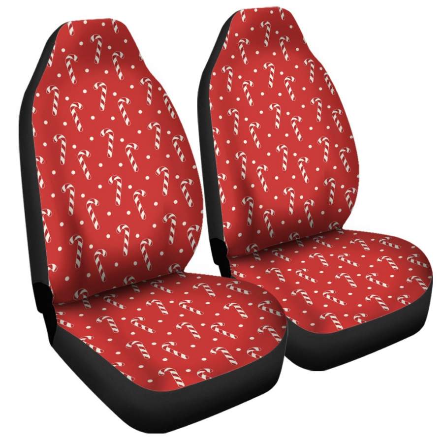 Candy Cane Polka Dot Pattern Print Universal Fit Car Seat Covers