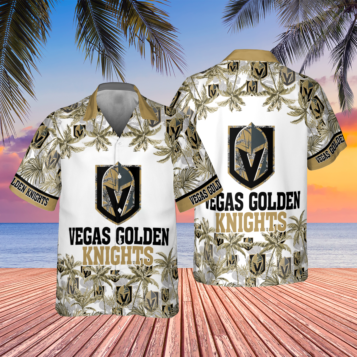 Vegas Golden Knights Aop Hawaiian Theme Shirt