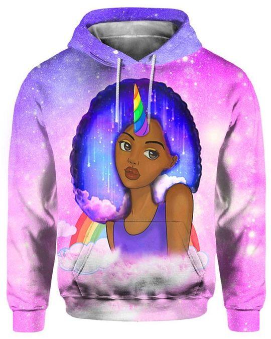 Pinky Afro Natural Unicorn Black Girl 3D All Over Print | For Men & Women | Adult | Ho2522