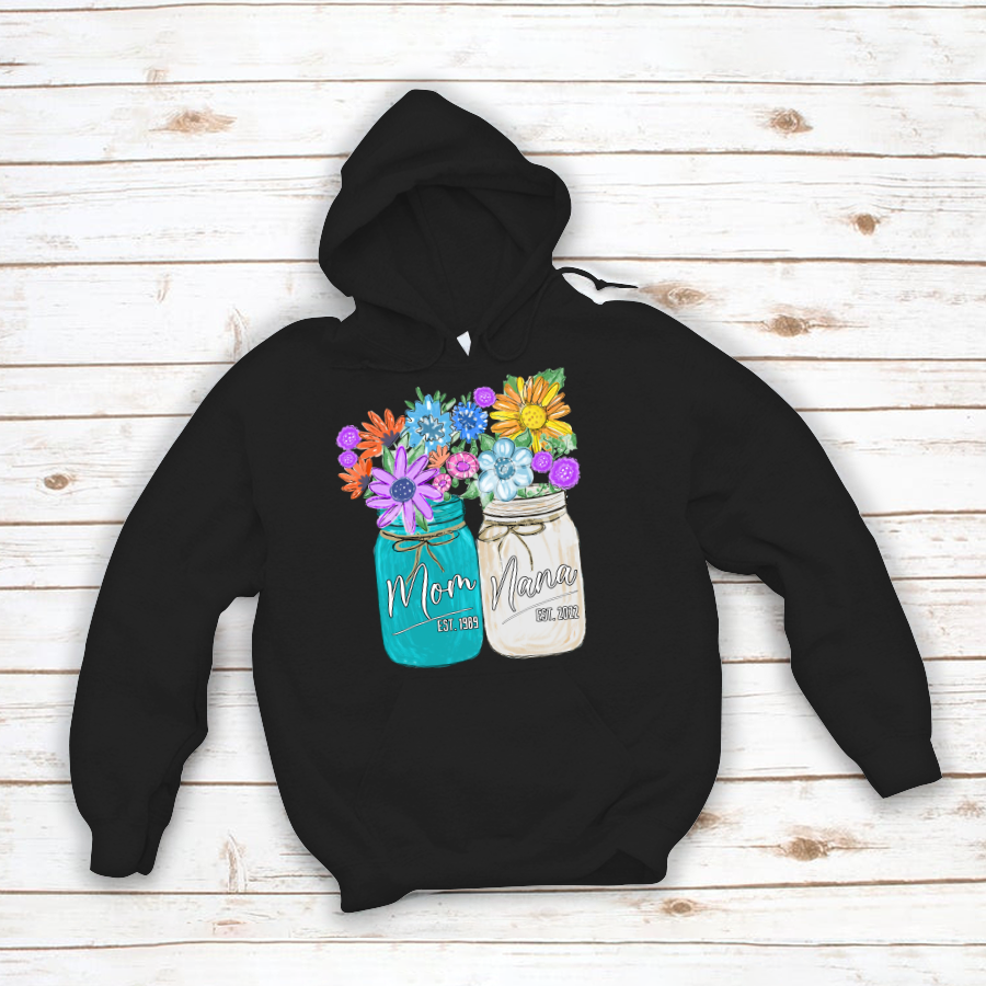 Flower Mom Est Grandma Est Custom Spring Hoodie