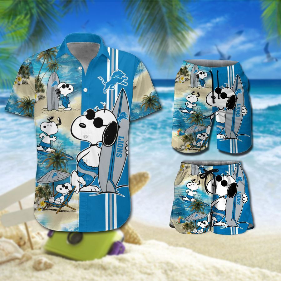 Detroit Lions Snoopy All Over Print Hawaii Shirt Shorts Ha108598