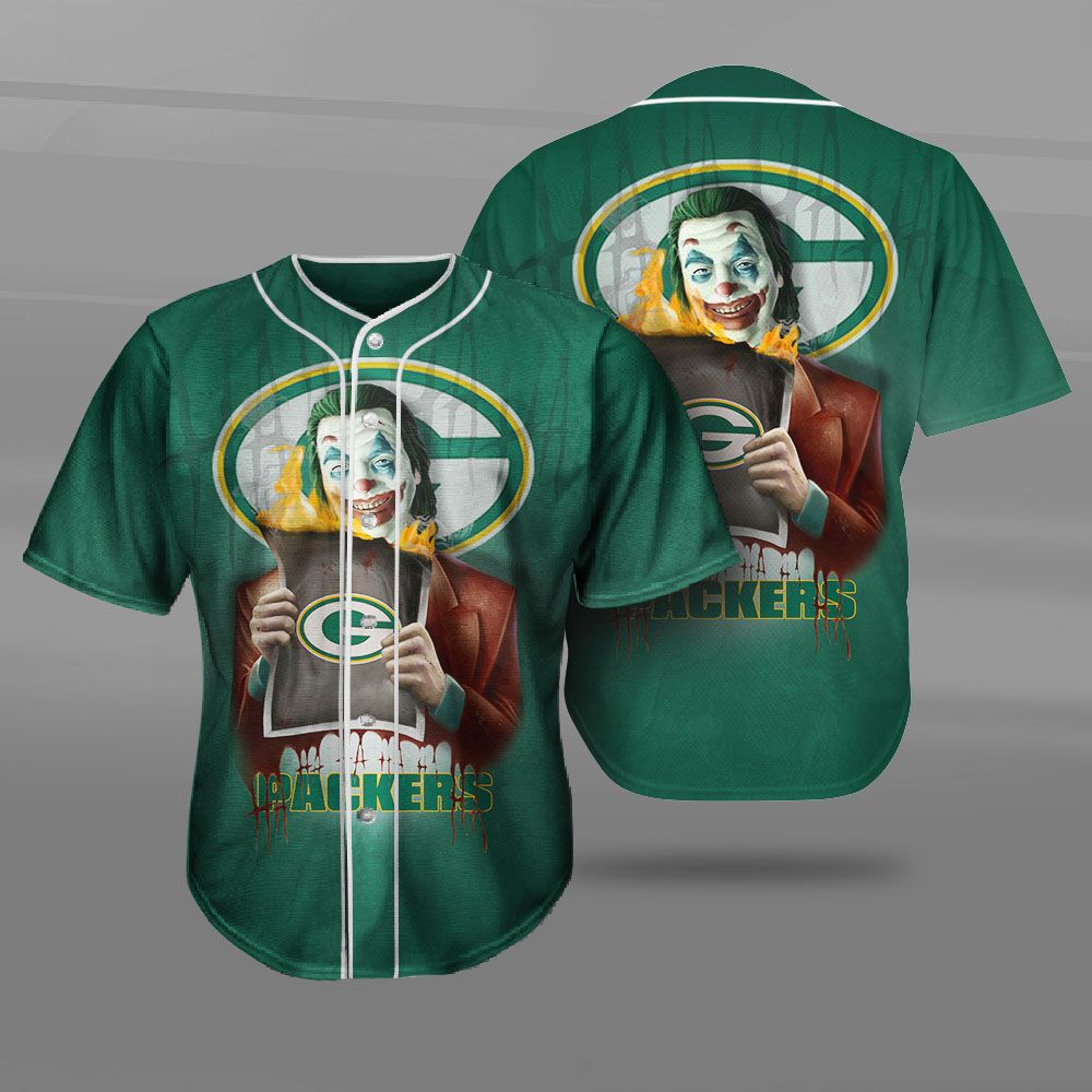 Green Bay Packers Baseball Jersey Shirt Joker Graphic